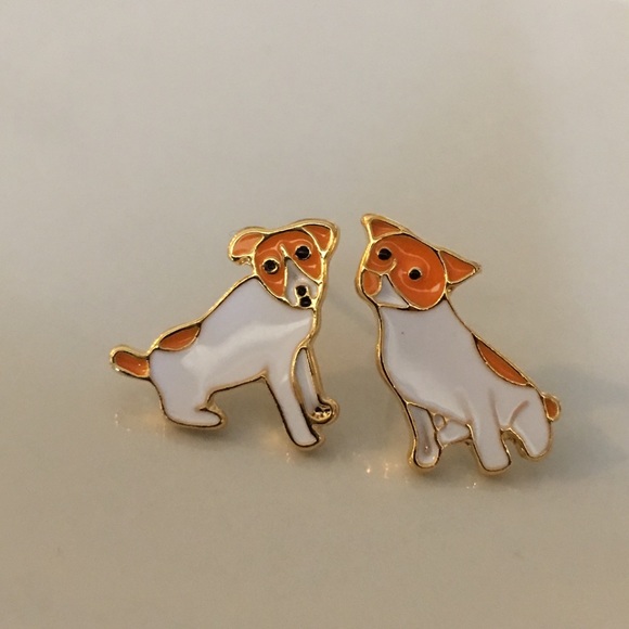 Cute Enamel dogs 🐕 orange & white - Picture 4 of 5